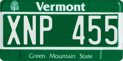 VT license plate XNP455
