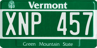 VT license plate XNP457