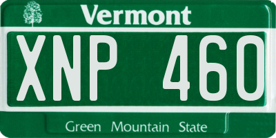 VT license plate XNP460