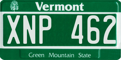 VT license plate XNP462