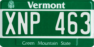 VT license plate XNP463
