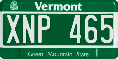 VT license plate XNP465