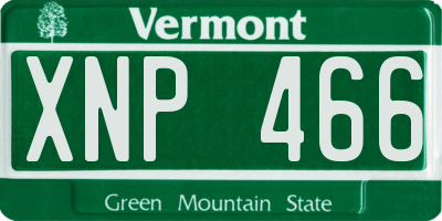 VT license plate XNP466