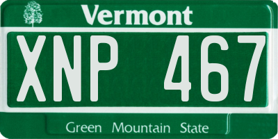 VT license plate XNP467