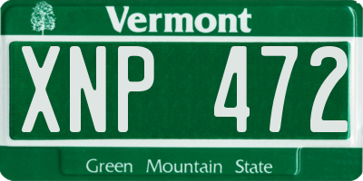 VT license plate XNP472