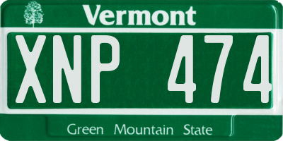 VT license plate XNP474