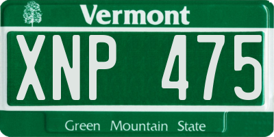 VT license plate XNP475