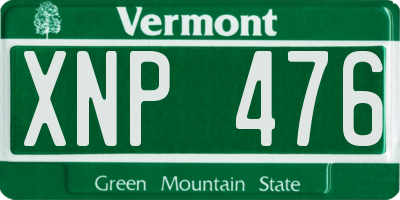 VT license plate XNP476