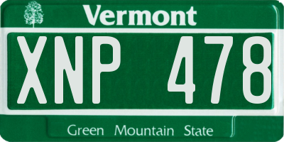VT license plate XNP478