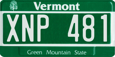 VT license plate XNP481