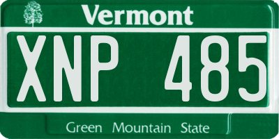 VT license plate XNP485