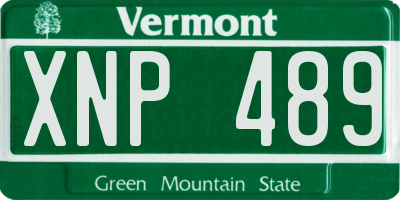 VT license plate XNP489