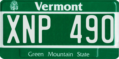 VT license plate XNP490