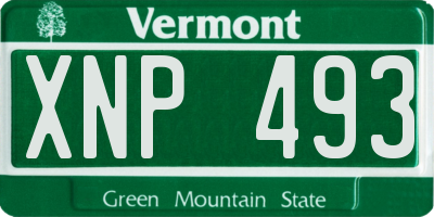 VT license plate XNP493