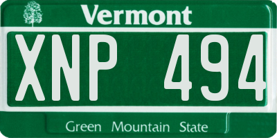 VT license plate XNP494