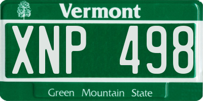 VT license plate XNP498
