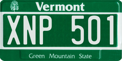 VT license plate XNP501