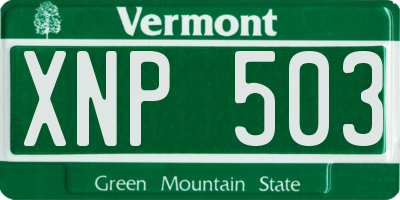 VT license plate XNP503