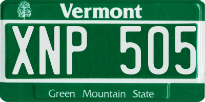VT license plate XNP505
