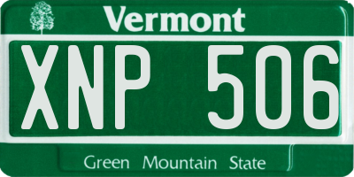 VT license plate XNP506