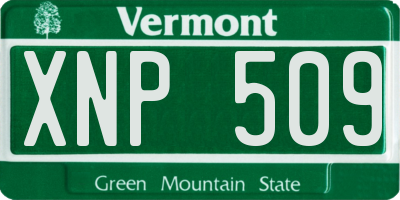 VT license plate XNP509