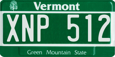 VT license plate XNP512