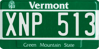 VT license plate XNP513