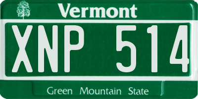 VT license plate XNP514