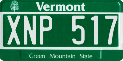 VT license plate XNP517