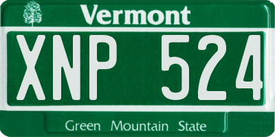 VT license plate XNP524