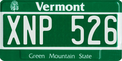 VT license plate XNP526