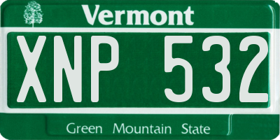 VT license plate XNP532
