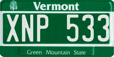 VT license plate XNP533
