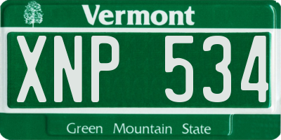 VT license plate XNP534