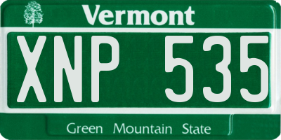 VT license plate XNP535