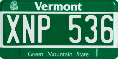 VT license plate XNP536