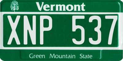 VT license plate XNP537