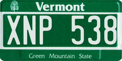 VT license plate XNP538