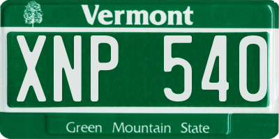 VT license plate XNP540