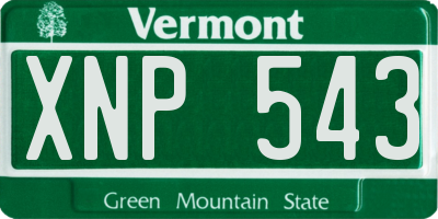 VT license plate XNP543