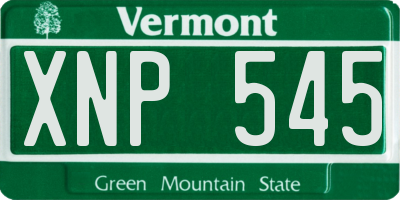 VT license plate XNP545