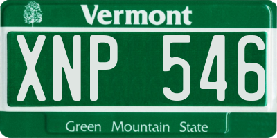 VT license plate XNP546