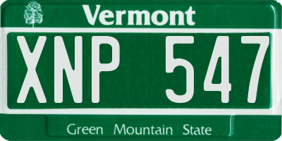 VT license plate XNP547