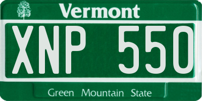 VT license plate XNP550