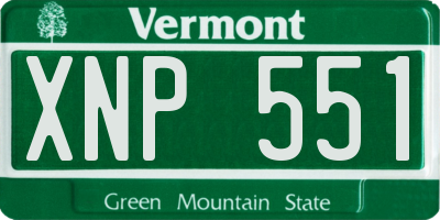 VT license plate XNP551