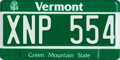 VT license plate XNP554