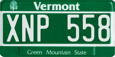 VT license plate XNP558