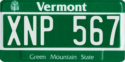 VT license plate XNP567
