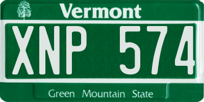 VT license plate XNP574