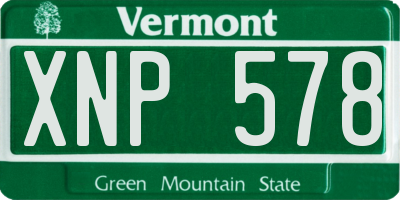 VT license plate XNP578